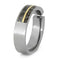 Tension Set Diamond, Gibeon Meteorite, Dinosaur Bone, 14k Yellow Gold 8mm Comfort-Fit Titanium Band