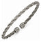 Men's Signature Cable Collection Gray Titanium 5mm Cable Wire with Cast Titanium Accent Cuff Bangle Bracelet, 7"
