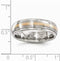 Gold Collection Brushed Titanium and 14k Rose Gold Inlay 6mm Bands,Size 10.5