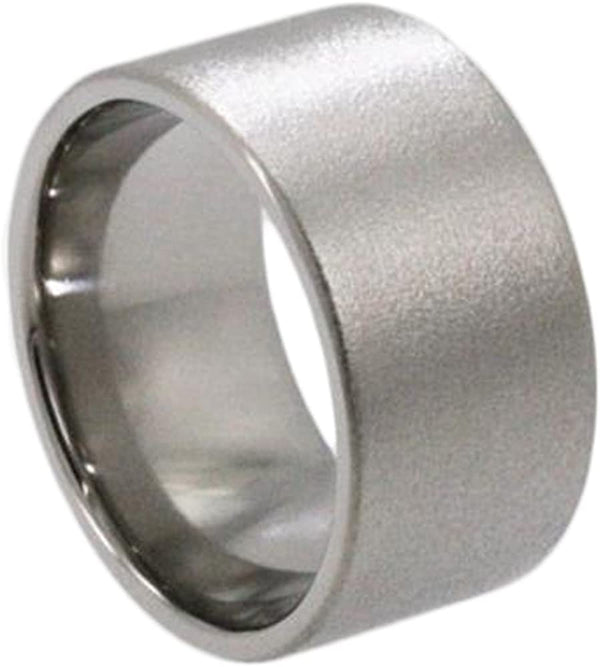 Frosted 13mm Comfort-Fit Titanium Wedding Band, Size 14