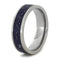 Blue Meteorite and 14k White Gold Stardust 6mm Comfort-Fit Titanium Band
