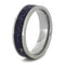 Blue Stardust, 14k White Gold, Meteorite Shavings 6mm Comfort-Fit Titanium Band