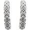 Rhodium-Plated 14k White Gold Engraved Half-Hoop Earrings, 4.1MM
