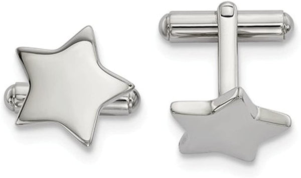 Stainless Steel Star Cuff Links, 18.25x16.87MM