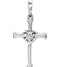 Diamond with Heart Cross Rhodium-Plated 14k White Gold Pendant (.025 Ct, G-H Color, I1 Clarity)