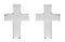 Girl's Christian Cross Stud Earrings, 14k White Gold (10x6MM)