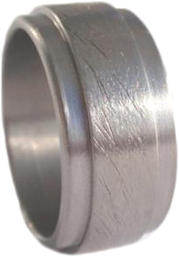 Two Step Profile 10mm Comfort Fit Brushed and Polished Titanium Band, Size 5.75