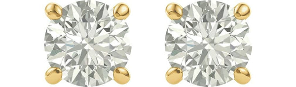 Charles & Colvard Forever One Moissanite Solitaire Earrings, 14k Yellow Gold (7MM)