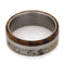 Deer Antler and Whiskey Barrel Oak 8mm Comfort-Fit Matte Titanium Wedding Band