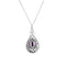 Purple CZ Teardrop Ash Holder Necklace, Rhodium Plate Sterling Silver, 18"