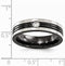 Edward Mirell Black Titanium with Grey Border Diamond with Sterling Silver Bezel 6mm Band (0.1 CT), Size 11