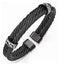 Men's Thorn Collection Black Titanium 13mm Sterling Silver Thorn Two Cable Wire Cuff Bangle Bracelet