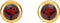 Mozambique Garnet Stud Earrings, 14k Yellow Gold