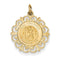 14k Yellow Gold Saint Christopher Medal Charm Pendant (24x19MM)