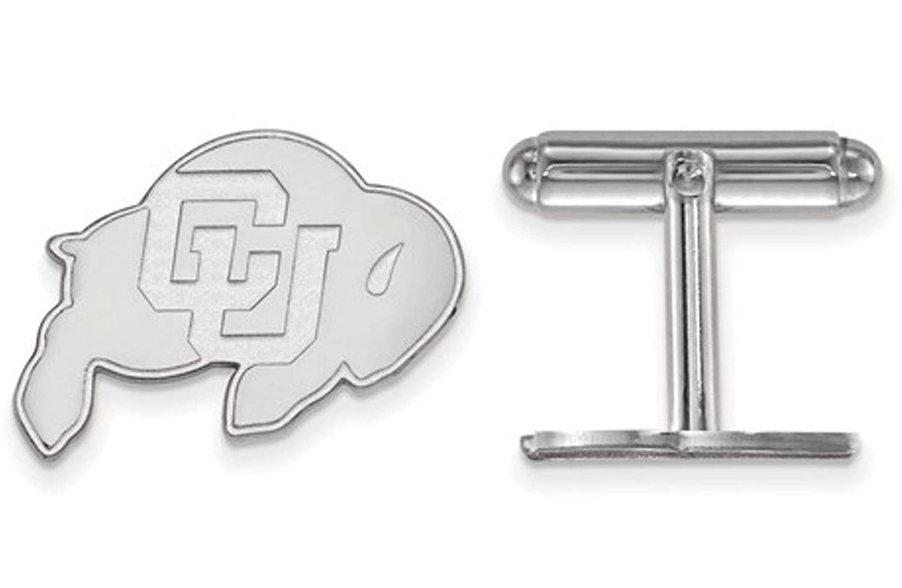 Rhodium-Plated Sterling Silver University Of Colorado Cuff Links, 15X18MM