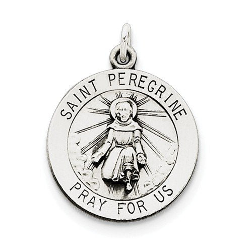 Sterling Silver St. Peregrine Medal (28X20MM)