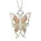 Butterfly Pendant Necklace, Sterling Silver, 12k Green Gold, 12k Rose Gold Black Hills Gold, 18"