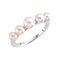 White Freshwater Cultured Pearl Five-Stone Ring, Rhodium-Plated 14k White Gold (4-6mm) Size 7.25