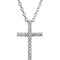 Petite Diamond Christian Cross Rhodium-Plated 14k White Gold Necklace, 16" (.085 Ctw, GH Color, SI1 Clarity)