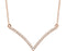 Diamond 'V' 14k Rose Gold Pendant Necklace, 18" (.16 Cttw)