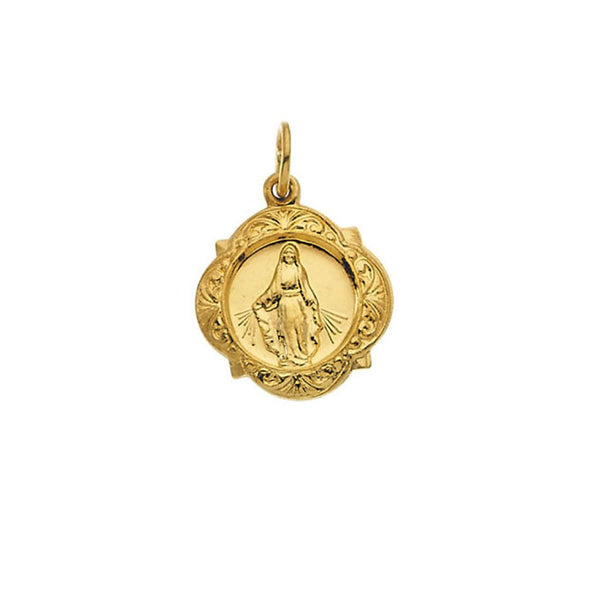 14k Yellow Gold Miraculous Medal (12.14x12.09 MM)