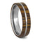 Bocote Wood Inlay 6mm Comfort-Fit Brushed Titanium Wedding Band, Size 10