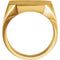 Men's 18k Yellow Gold Brushed Octagon Signet Ring, 20 X 18mm
