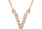 14k Rose Gold Diamond Initial 'V' 1/8 Cttw Necklace, 16" (GH Color, I1 Clarity)
