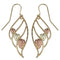 Angel Wing Earrings, 10k Yellow Gold, 12k Green and Rose Gold Black Hills Gold Motif