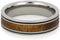 Dinosaur Bone, Gibeon Meteorite, Red Stripe 8mm Comfort-Fit Titanium Band, Size 11.25