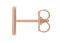 Initial Letter 'M' 14k Rose Gold Stud Earring (Single Earring)