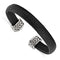 Men's Carbon Fiber Collection Black Chevron Carbon Fiber, Stainless Steel 10.5mm Cuff Bangle Bracelet