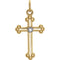 Diamond Treflee Cross Rhodium-Plated 14k Yellow and White Gold Pendant, (.01 Ct, G-H Color, SI1 Clarity)