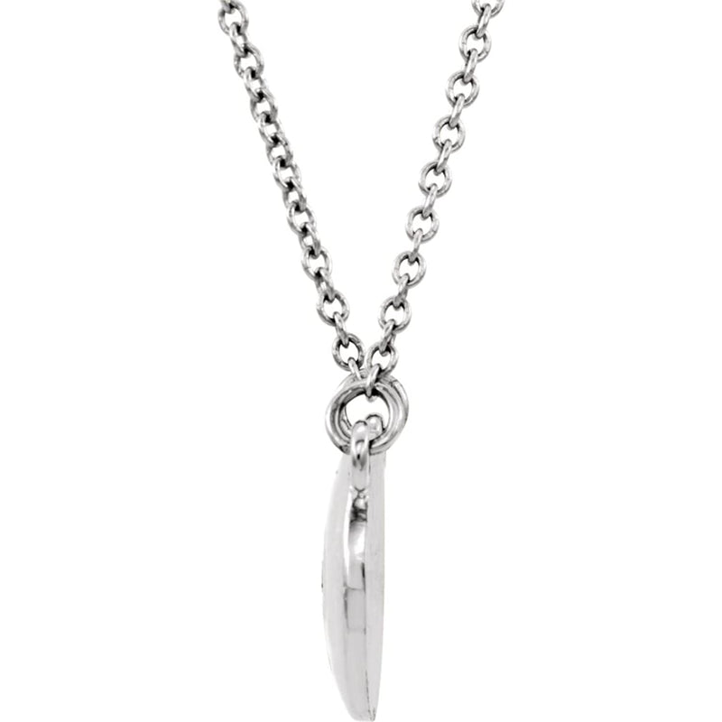 Platinum Diamond Solitaire Round Medallion Pendant Necklace, 16.5" (.02 Cttw)