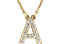 14k Yellow Gold Diamond Initial 'A' 1/6 Cttw Necklace, 16" (GH Color, I1 Clarity)