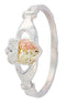 Claddagh Crown Ring, Sterling Silver, 12k Green and Rose Gold Black Hills Gold Motif