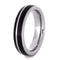 Dark Brazilian Rosewood 4.5mm Comfort-Fit Grooved and Sandblast Titanium Wedding Band