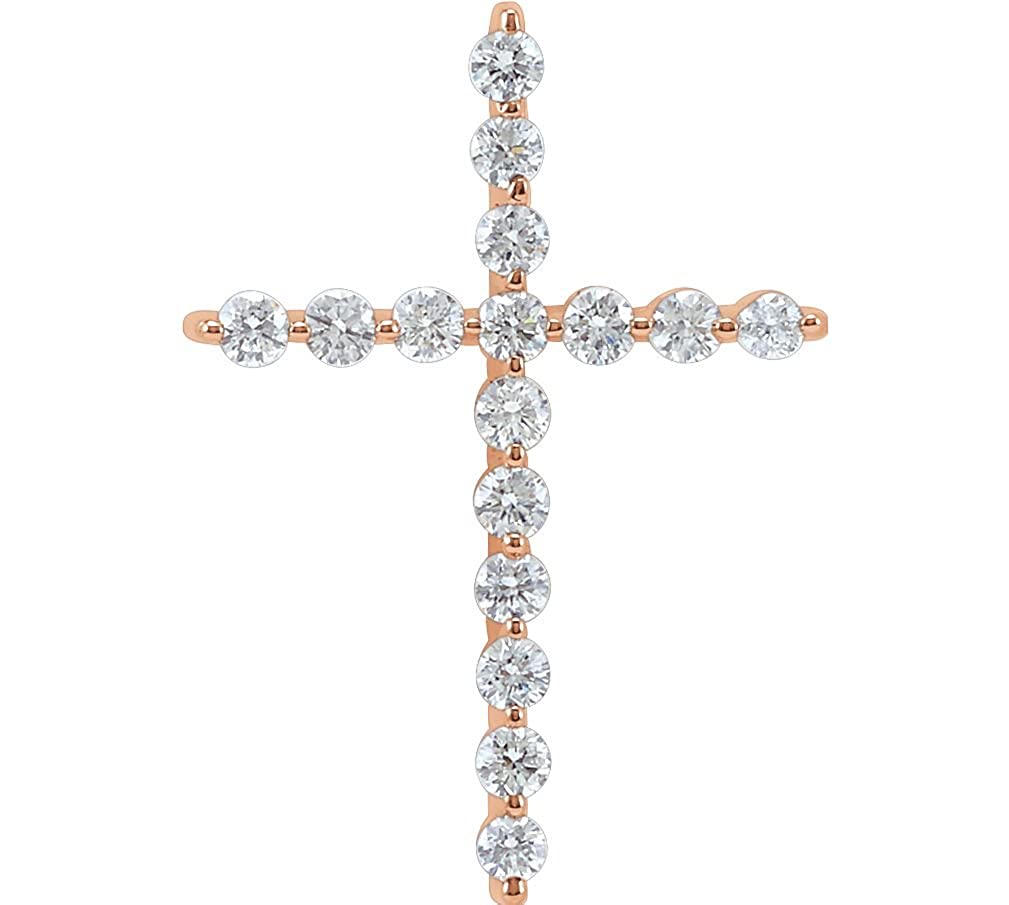 Diamond Cross 14k Rose Gold Pendant (.33 Ctw, G-H Color, I1 Clarity)