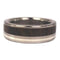 The Men's Jewelry Store (Unisex Jewelry) Ziricote Wood, 10k White Gold 7mm Comfort Fit Titanium Wedding Band, Size 4