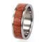 Cherry Wood Inlay 8mm Comfort-Fit Interchangeable Titanium Wedding Band, Size 10