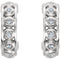 Bezel Set Diamond J Hoop Earrings, Rhodium-Plated 14k White Gold (1/10 Ctw, G-H Color, Clarity I1)