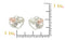 Diamond-Cut Angel Heart Stud Earrings, Sterling Silver, 12k Rose and Green Gold Black Hills Gold