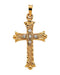 Diamond Accented Hollow Cross 14k Yellow Gold Pendant