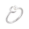 White Freshwater Cultured Pearl Crescent Ring, Rhodium-Plated 14k White Gold (4-4.5mm) Size 7