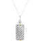 Rhodium Plate Sterling Silver and 14k Yellow Gold Ash Holder Necklace, 18"