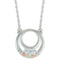 CZ Circle Necklace, Sterling Silver, 12k Rose Gold, 12k Green Gold Black Hills Gold Motif, 18"