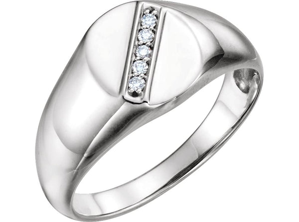 Men's Platinum Diamond Journey Ring (.08 Ctw, G-H Color, SI2-SI3 Clarity) Size 11