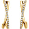 Diamond Criss Cross J-Hoop Earrings, 14k Yellow Gold (1/6 Ctw, Color G-H, Clarity I1)