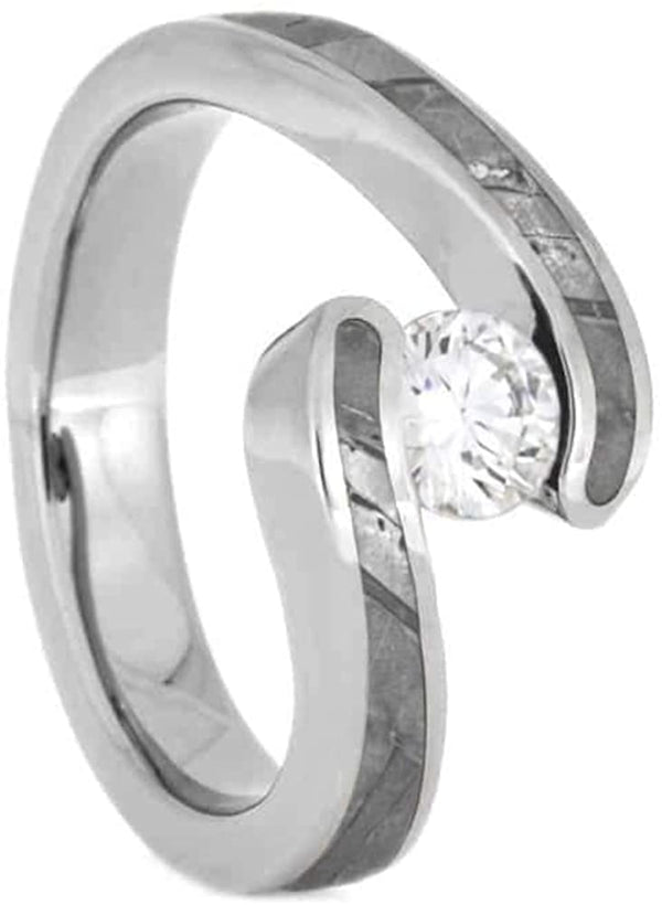 The Men's Jewelry Store (Unisex Jewelry) Diamond Seymchan Meteorite 10mm Comfort-Fit Titanium Engagement Ring, Size 8.75