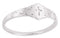 Boy's and Girl's Cross Signet Ring, Rhodium Plate 14k White Gold 5x4mm, Size 2